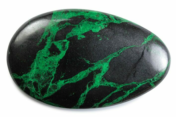 Polished Green Uvarovite Garnet Stone - Russia #380126